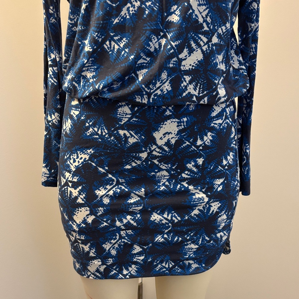 Blue Patterned Mini Dress - Picture 2 of 10